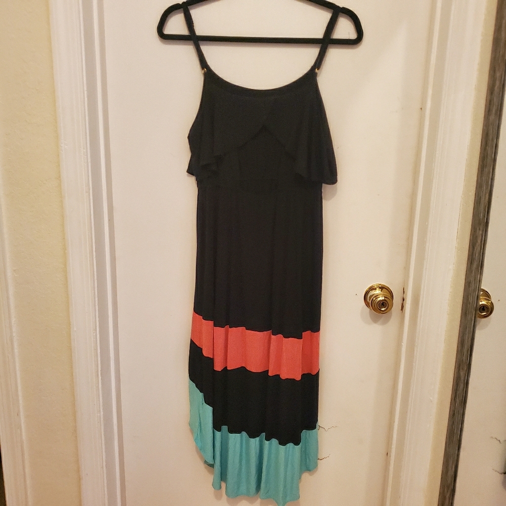 Women's high-low dress with ruffled top